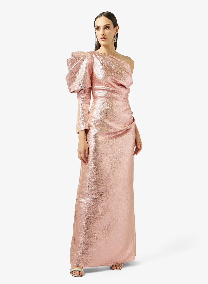 One Shoulder Shimmer Gown